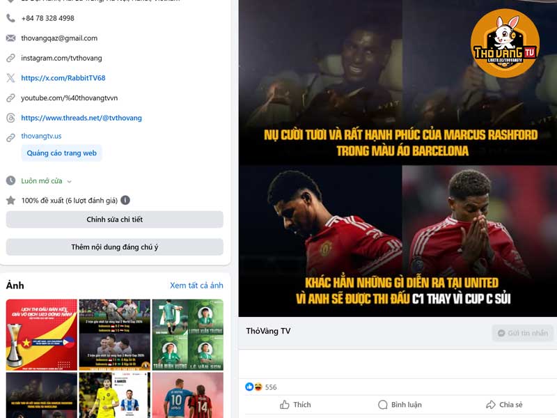 Nền tảng Facebook của Thỏ Vàng TV phát triển nhanh với tin tức được kiểm duyệt chính xác.