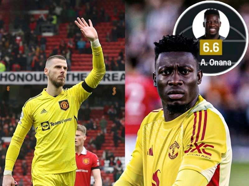 Khi đặt lên bàn cân so sánh David De Gea hoàn toàn vượt trội so với Onana