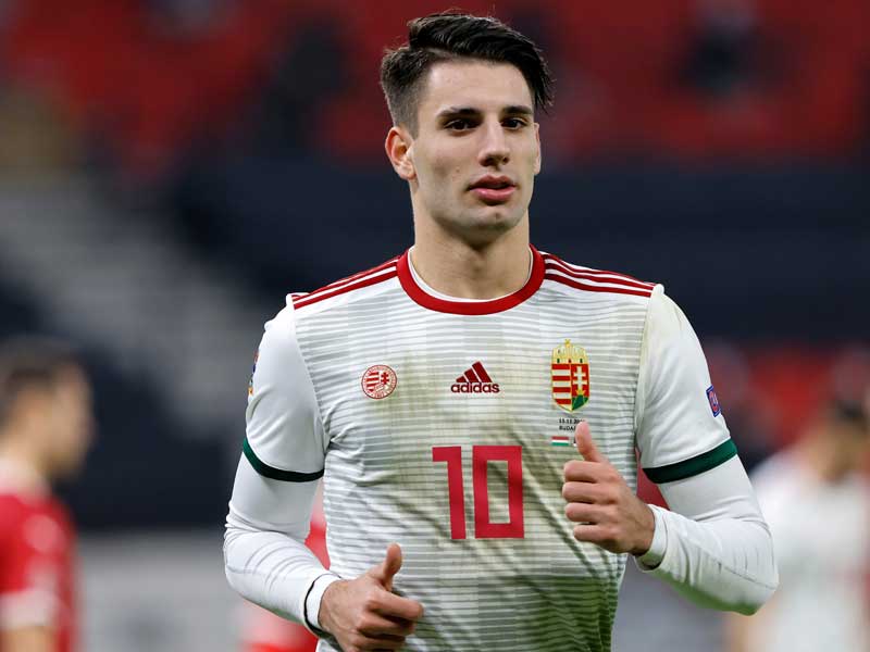 Dominik Szoboszlai trong màu áo đội tuyển Hungary